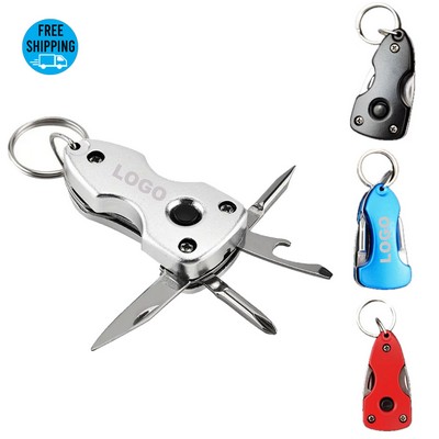 Multifunctional Key Chain with Knife and LED Light