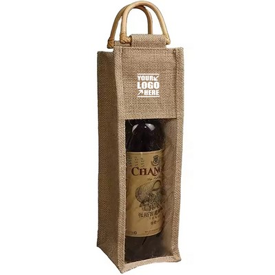 Natural Jute Wine Tote Bag