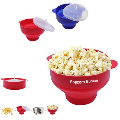 Collapsible Microwave Popcorn Bucket With Lid