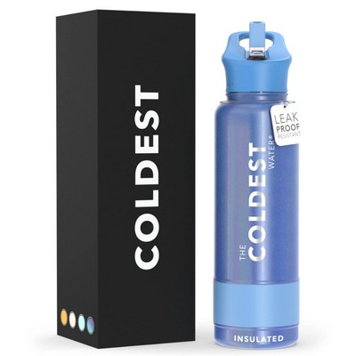 Coldest Sports Bottle With Standard Mouth Straw Lid 40 oz