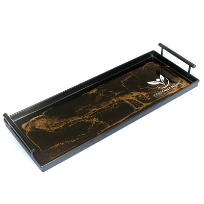 Black Metal Rectangle Tray - Black Ember